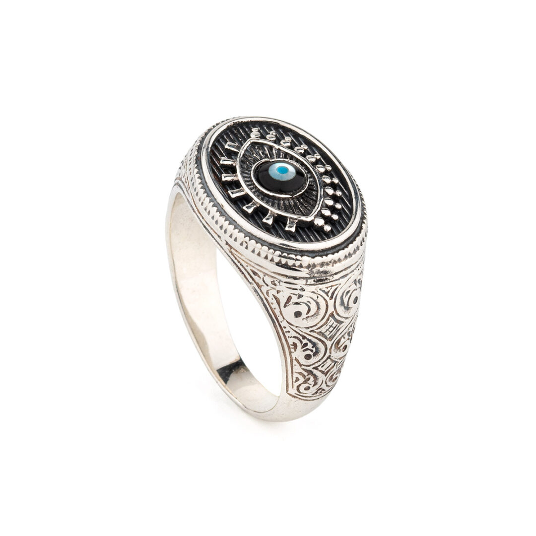 Gerochristo Evil Eye Talisman Ring in Sterling Silver