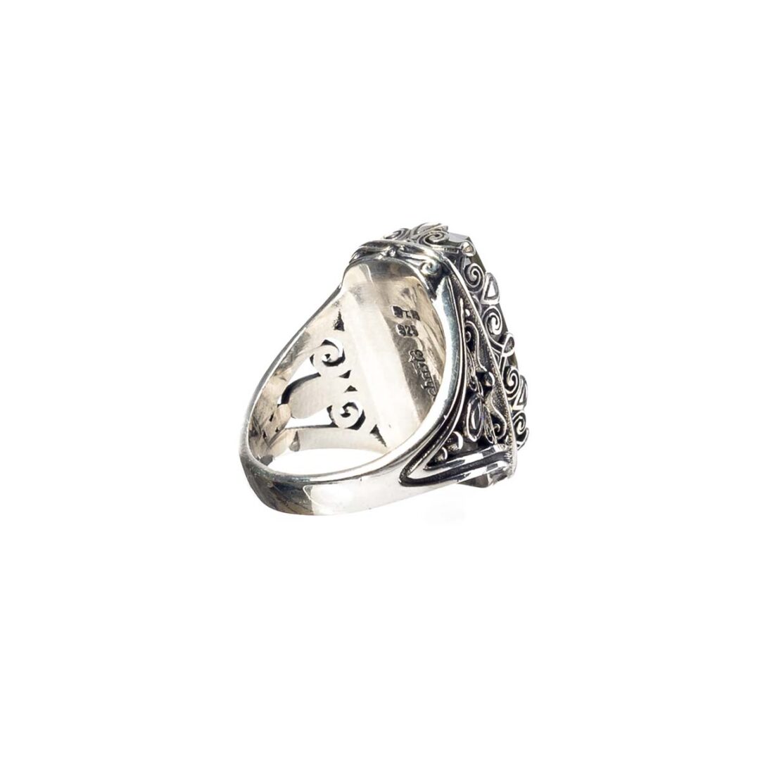 Gerochristo - Aegean colors Parallelogram Ring with Gemstones