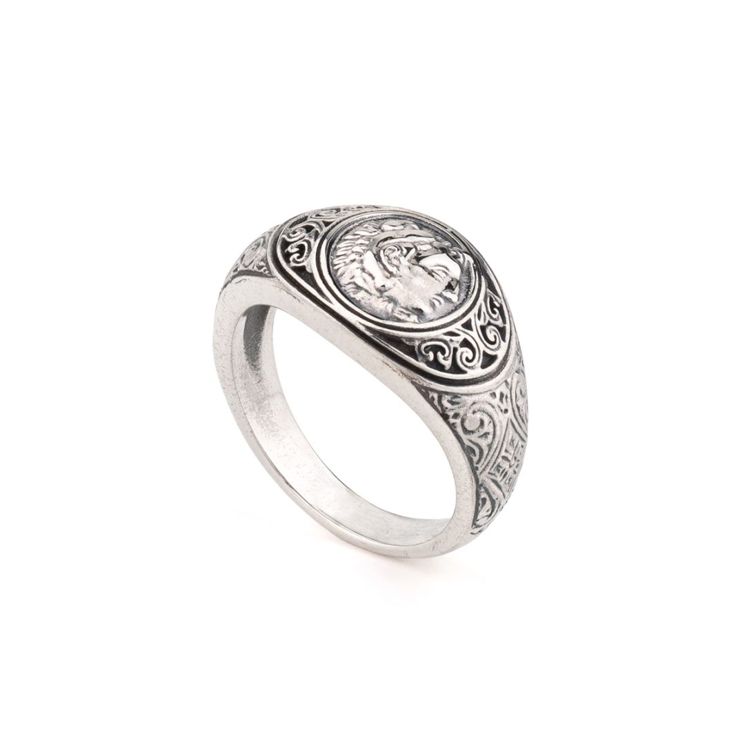 Gerochristo - Symbol Ring in Sterling Silver with Alexander the Great