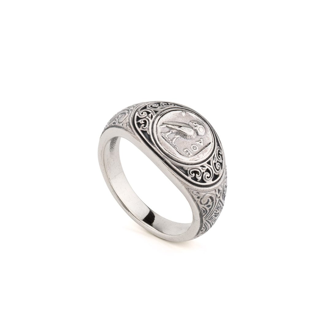 Gerochristo - Symbol Ring in Sterling Silver with Ancient Greek Owl