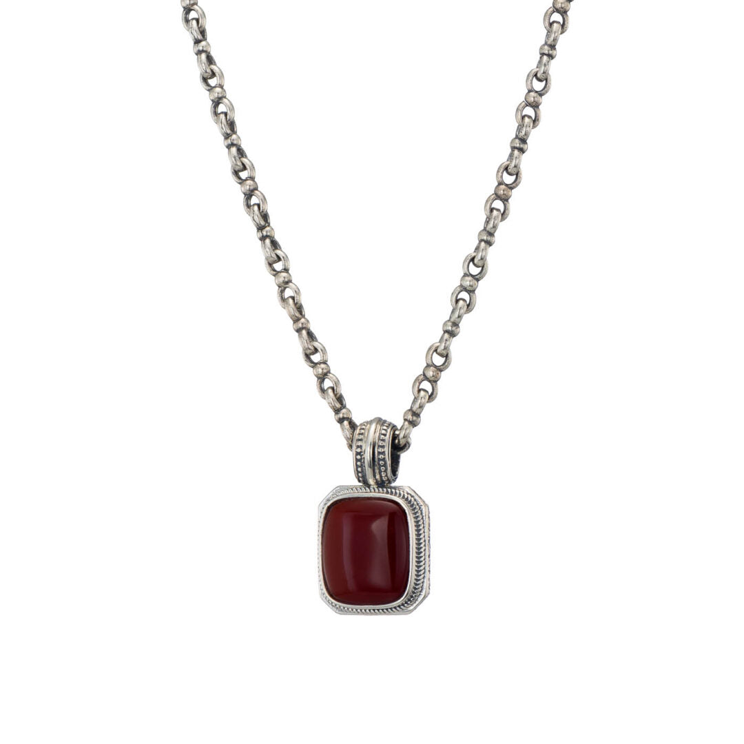 Gerochristo - Classic Pendant in Sterling Silver with Semi precious Stone