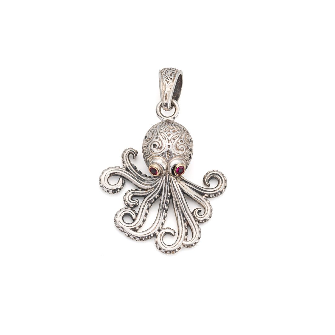 Gerochristo - Octopus Pendant in 18K Gold and Sterling Silver