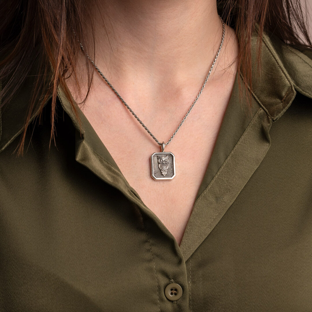 Gerochristo - Wisdom Owl Talisman Pendant Sterling Silver