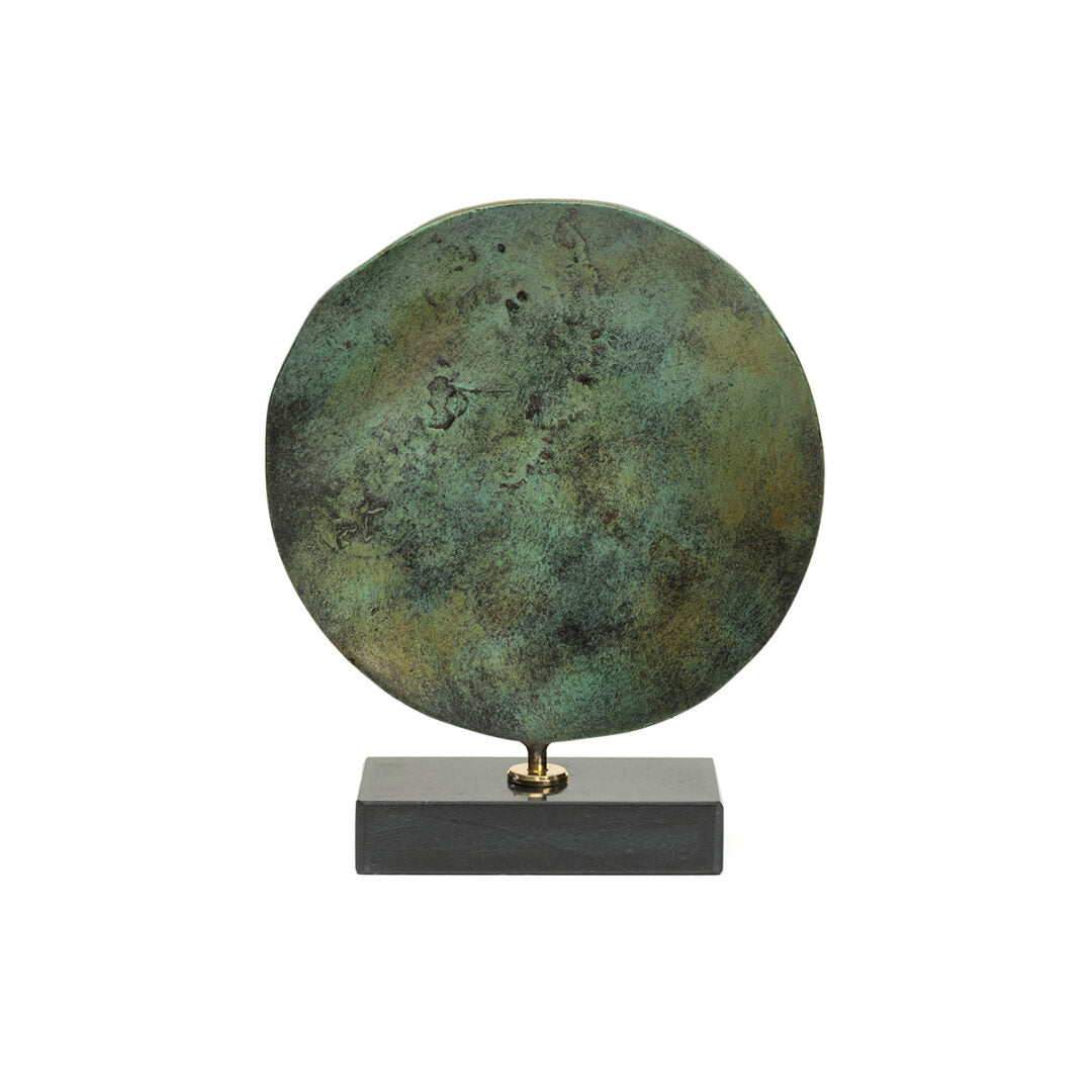 Alexander the Great Shield on Marble Base - Bronze Sculpture