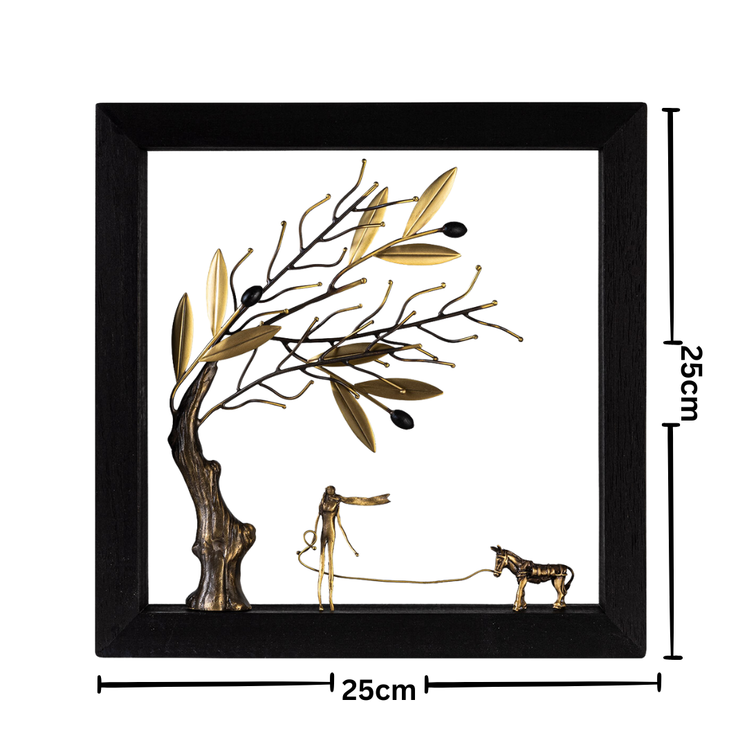 Διακοσμητικό Ξύλινο Κάδρο 25X25cm – Φθινόπωρο στο χωριό