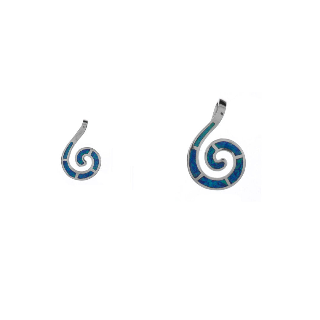 Blue Opal Spiral Pendant
