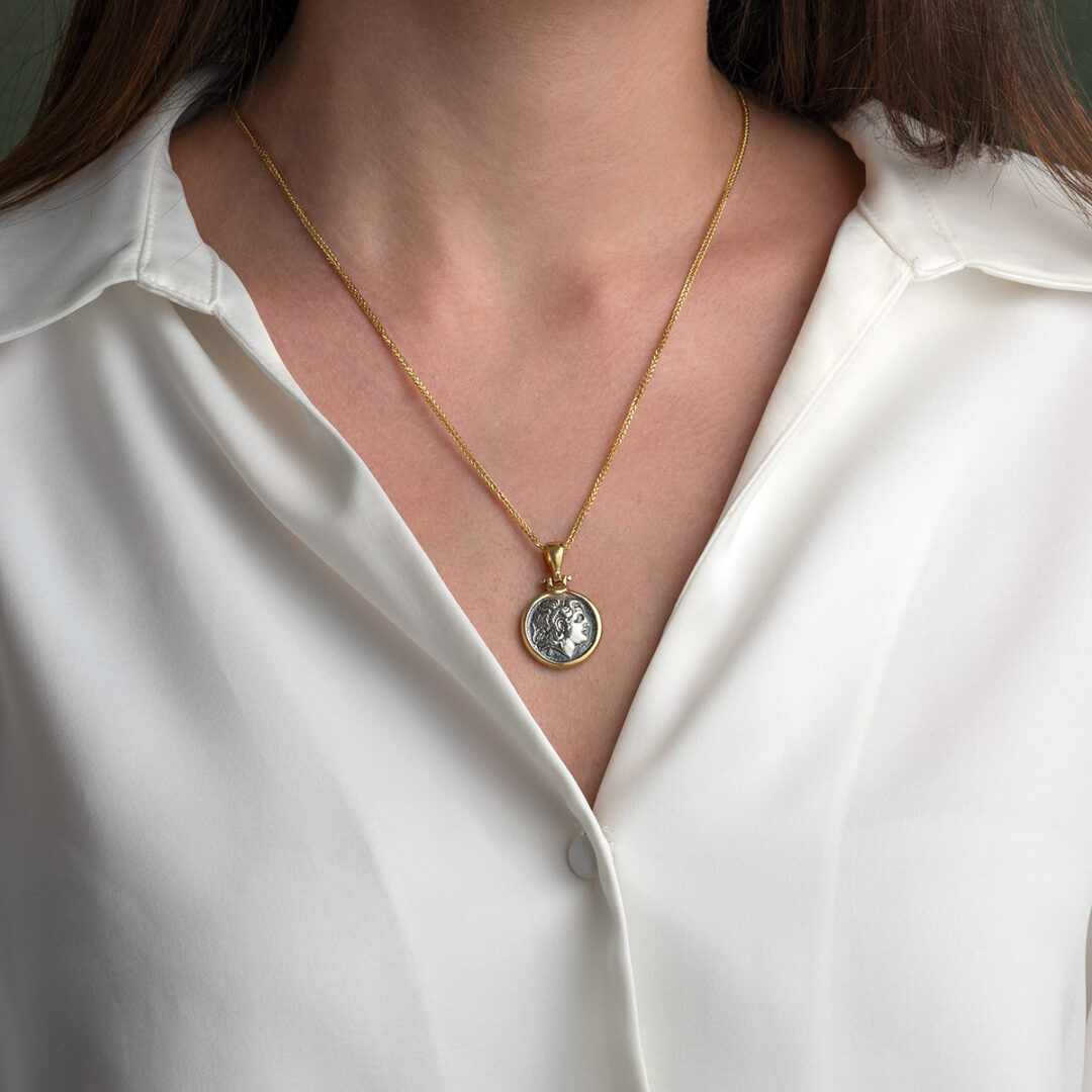Alexander the Great Pendant - Sterling Silver and Gold Plated