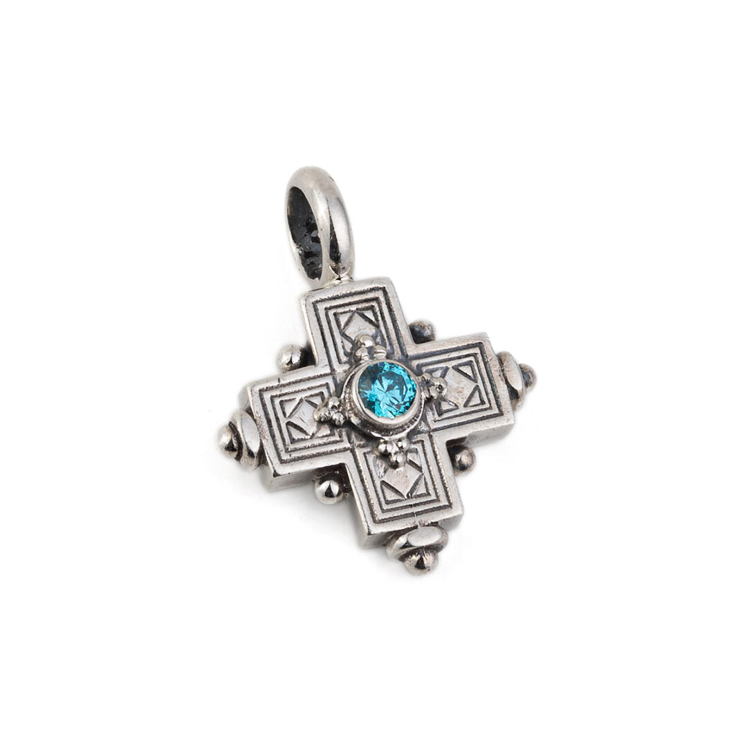 Gerochristo – Cross in 925 Sterling Silver with Zircon