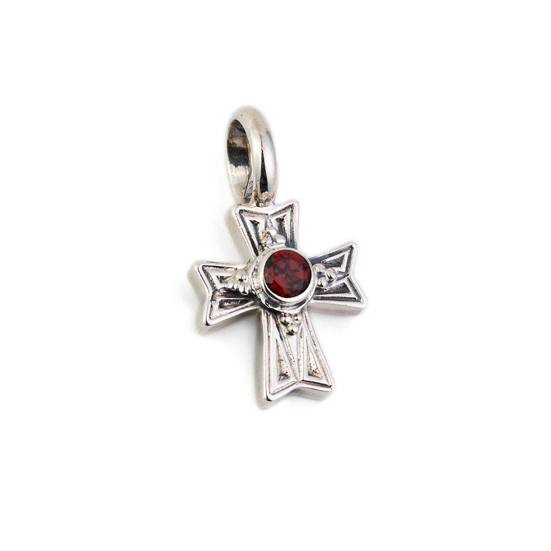 Gerochristo – Cross 925 Sterling Silver with Garnet