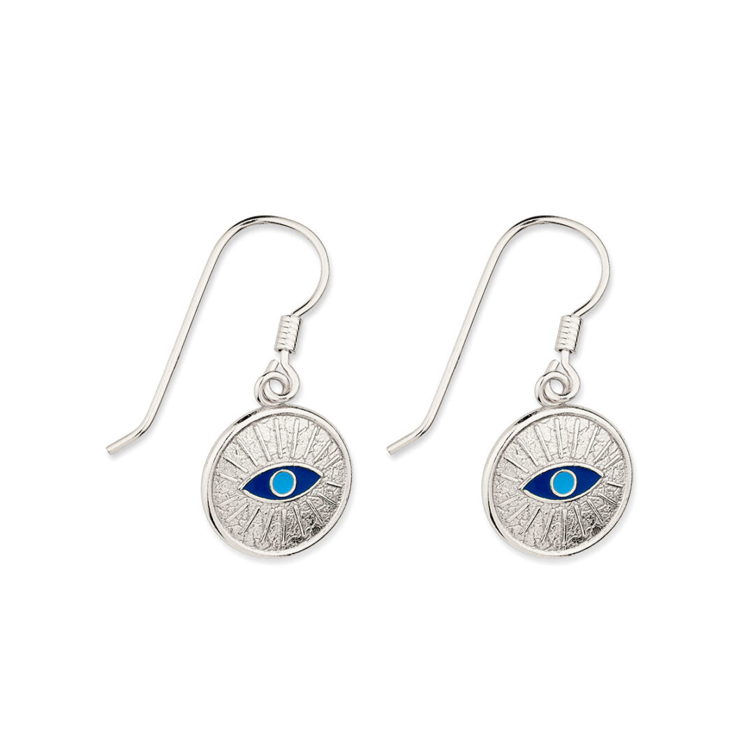 Sterling Silver Hoop Earrings with Eyes