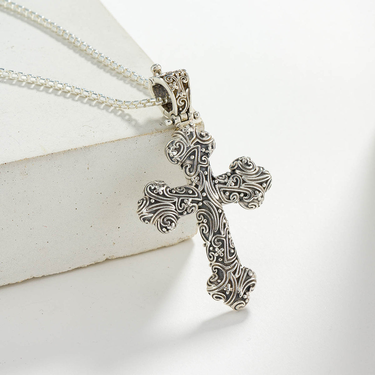 Gerochristo – Eden’s Garden Cross - 925 Sterling Silver