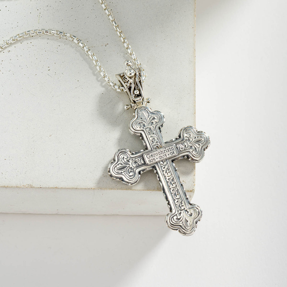 Gerochristo – Eden’s Garden Cross - 925 Sterling Silver