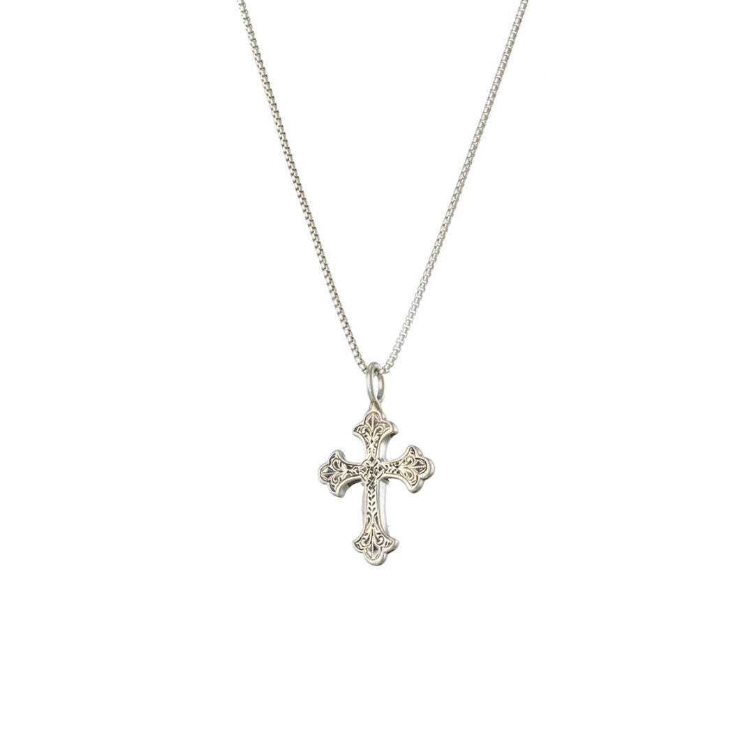 Gerochristo - Aretousa Cross in 18K Gold and Sterling silver