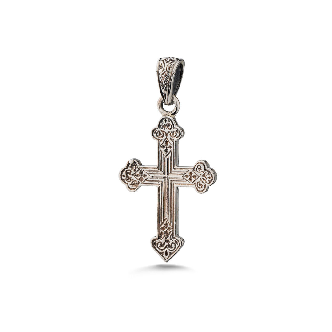 Gerochristo - Byzantine Cross Pendant Sterling Silver