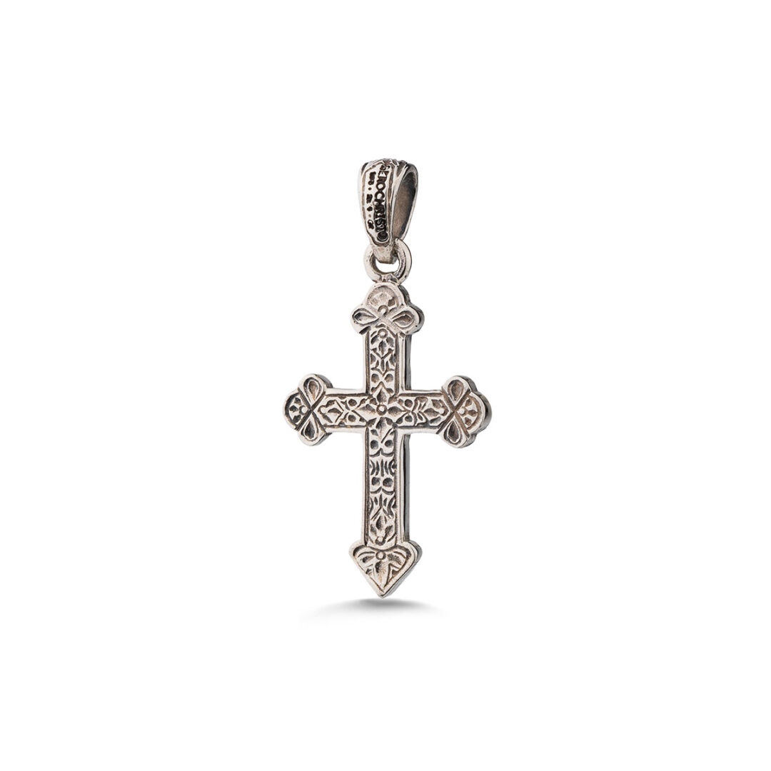 Gerochristo - Cross Pendant in Sterling Silver with Crystal