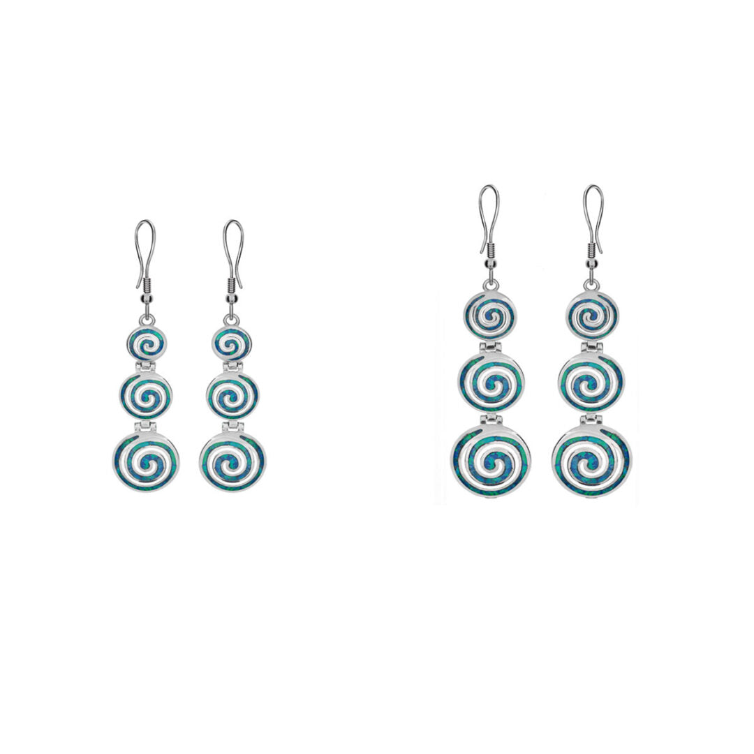 925 fine silver dangle earrings with spiral
