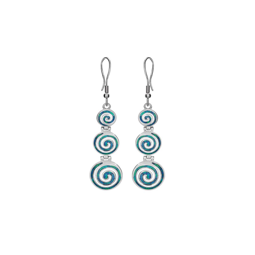 925 fine silver dangle earrings with spiral