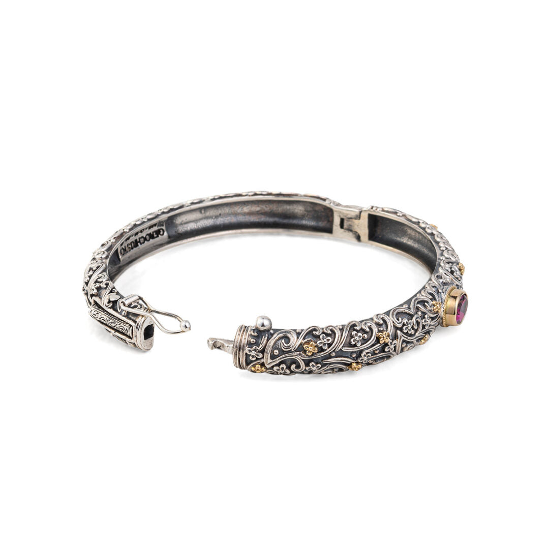 Gerochristo - Eve bracelet in 18K Gold and Sterling Silver — Blue
