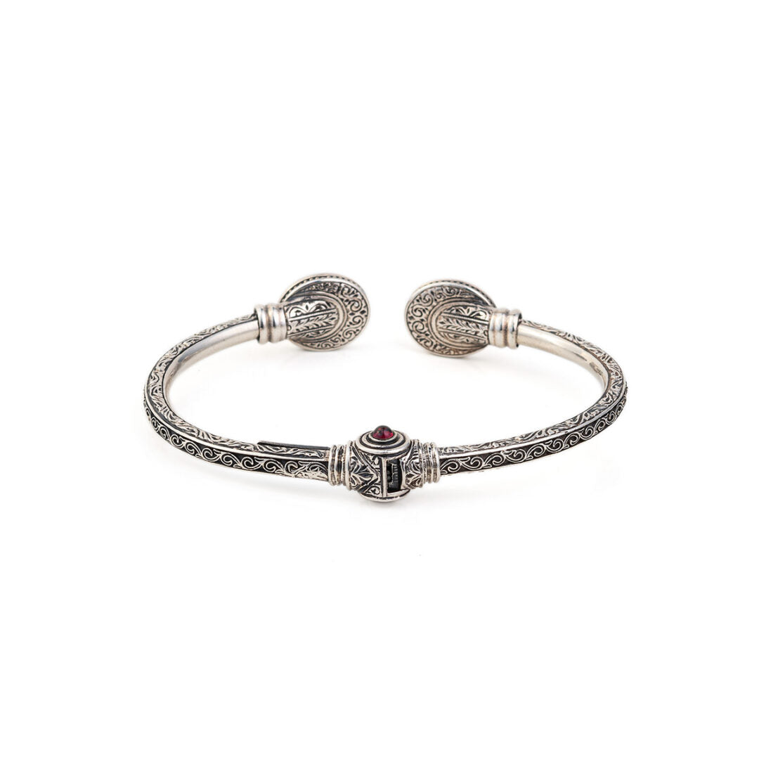 Gerochristo - Mediterranean Bracelet in 18K Gold and Sterling Silver with Ruby