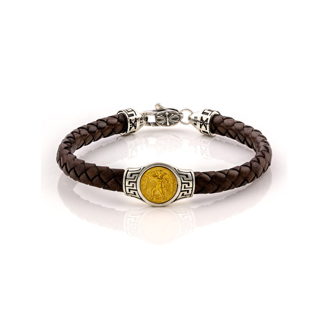 Talos Leather Bracelet - 925 Sterling Silver