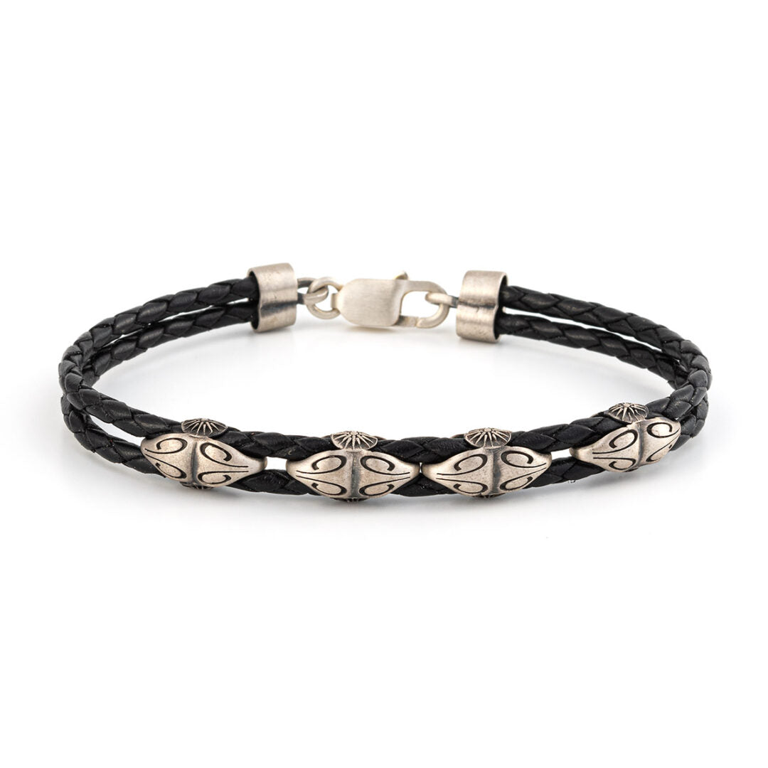 Vergina Sun Leather Bracelet