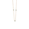 Blue Evil Eyes Necklace- 14K Gold — White