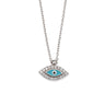 Evil Eye Necklace with Zircon - Sterling Silver — Turquoise