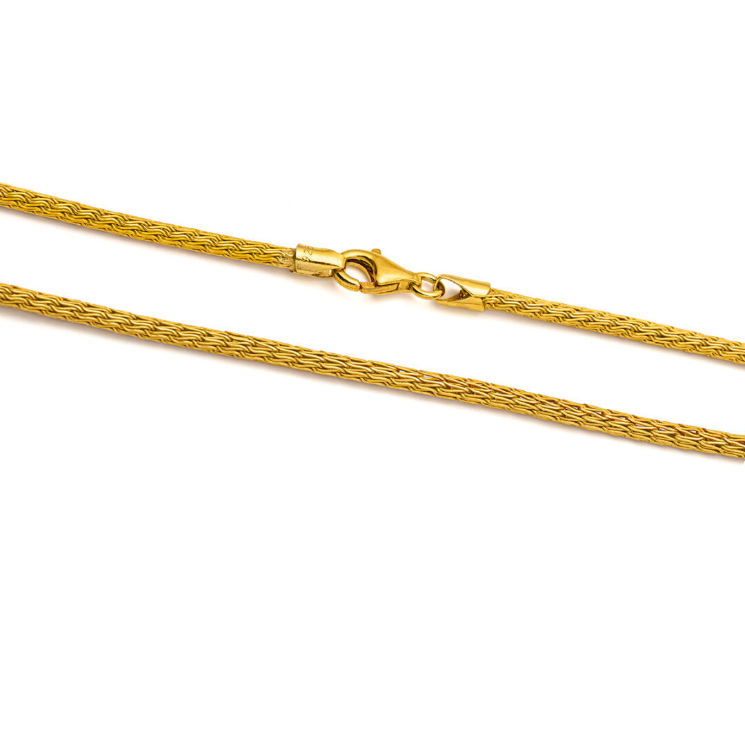 925 Sterling Silver and Gold Plated Byzantine Chain 50cm