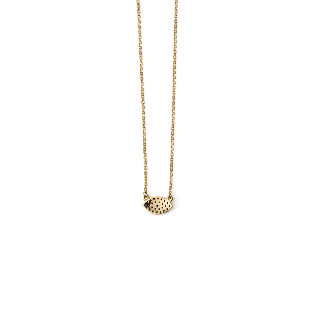 Evil Eye Necklace with Turquoise White Zircon – 9K Gold — Blue