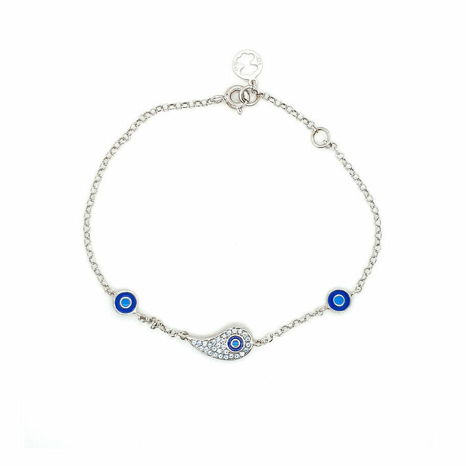 Sterling Silver Eye Chain Bracelet