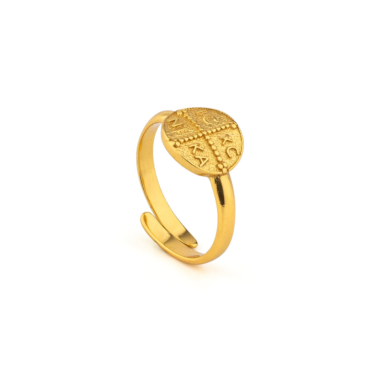 Religious Ring in Sterling Silver and Gold Plated