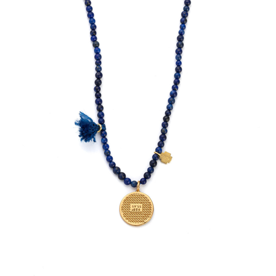 Sterling silver Chain Necklace with a Colored Eye Disc