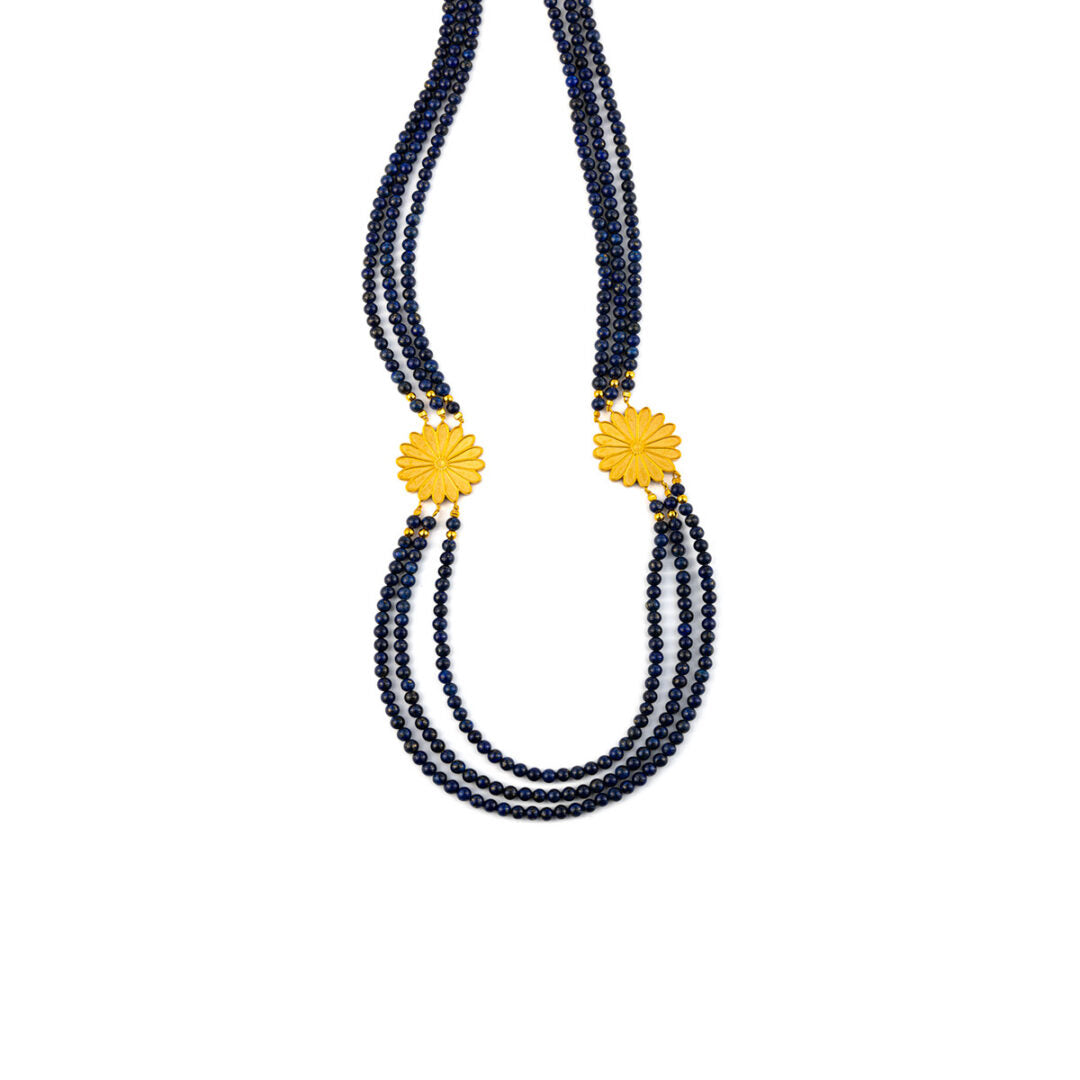 Rosette Necklace - sterling silver and gold plated