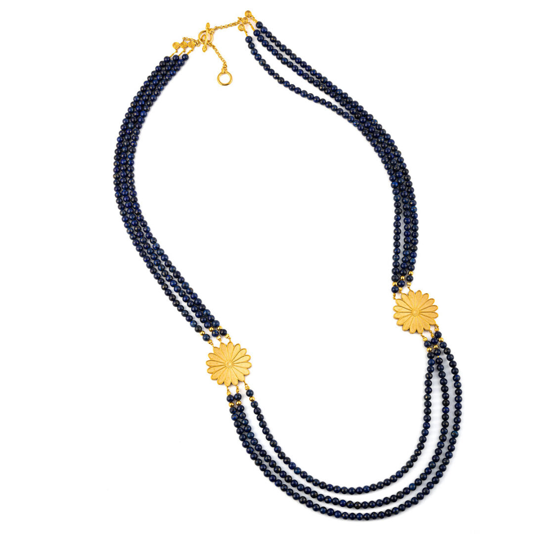 Rosette Necklace - sterling silver and gold plated