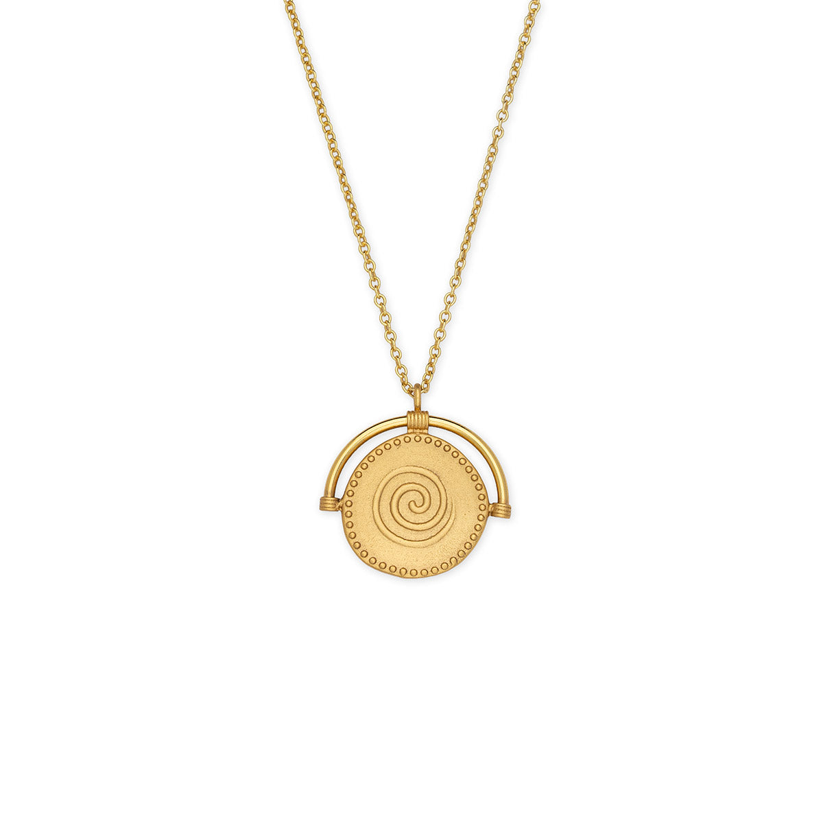Sterling Silver Chain Necklace with Spiral Pendant