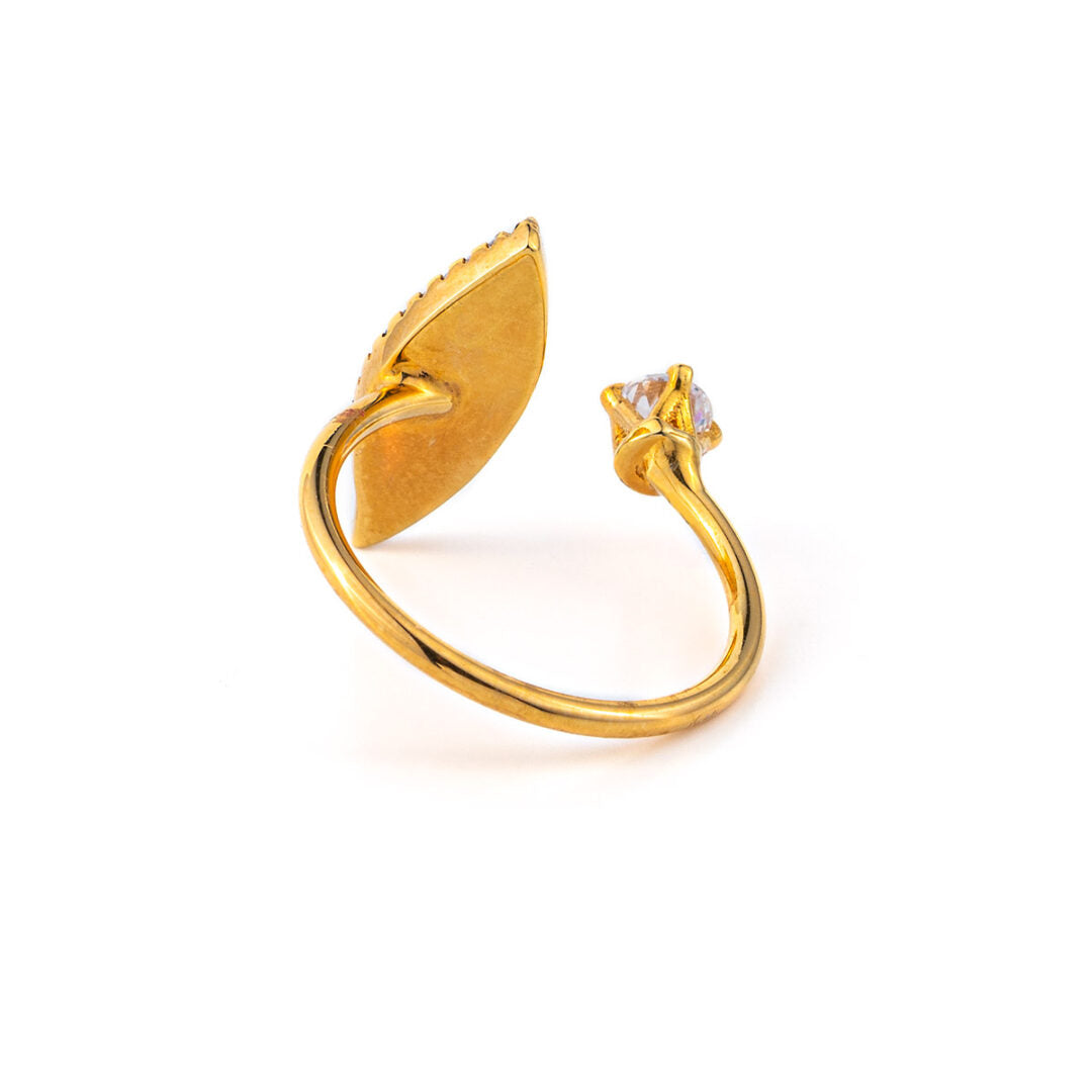 Evil Eye Ring with enamel - Sterling Silver &amp; Gold Plated