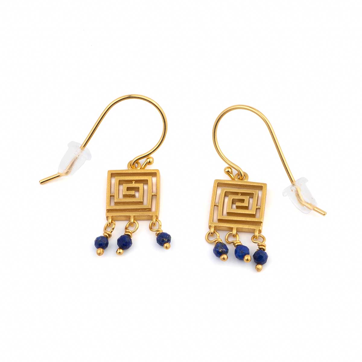 Sterling Silver Greek Key Dangle Earrings