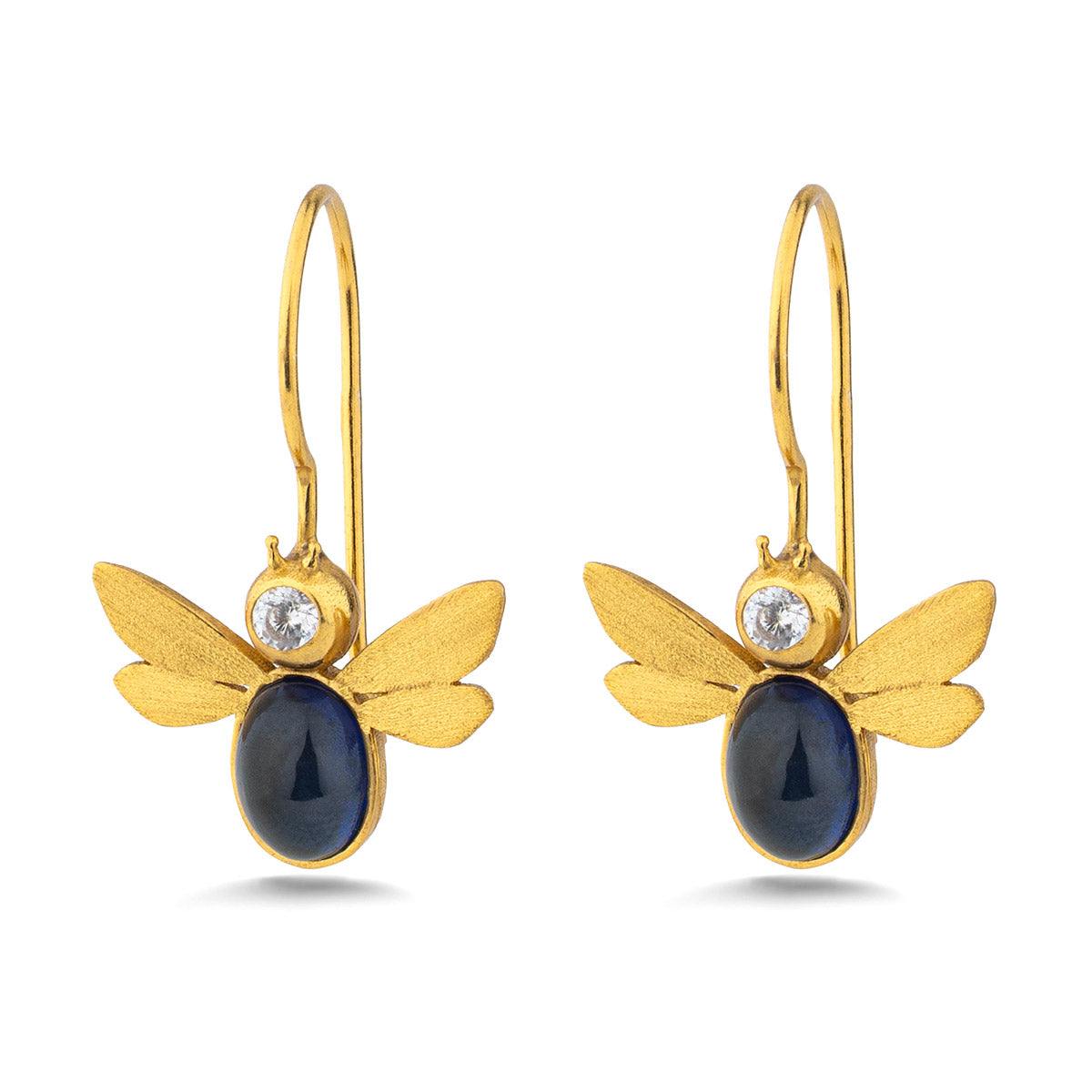 Sterling Silver Bee Earwire Earrings
