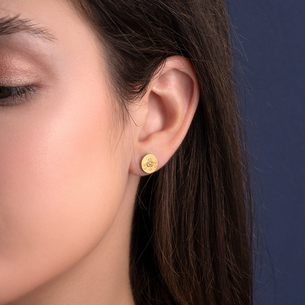 Minoan Bee Stud Earrings - Sterling Silver and Gold Plated