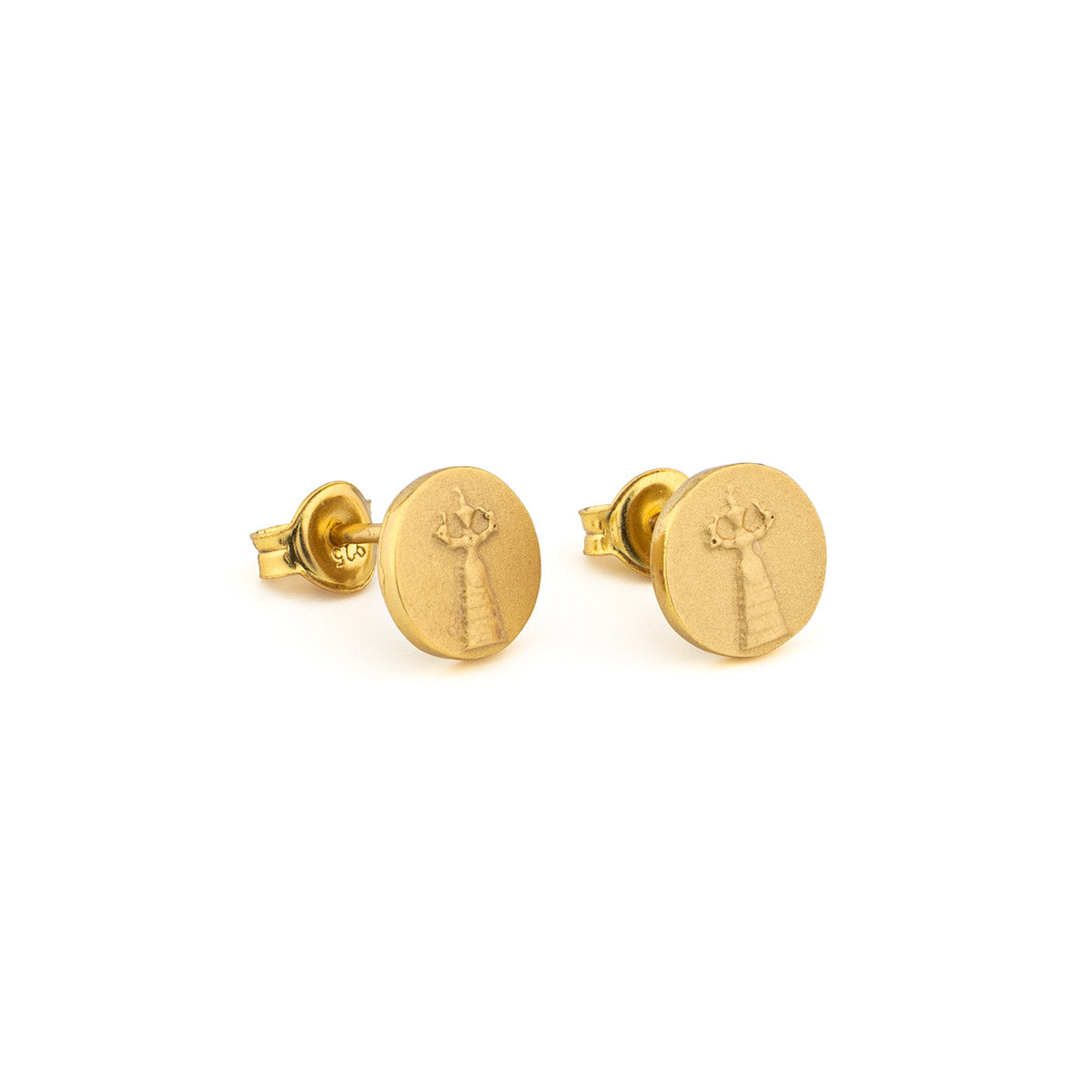 Snake Goddess Stud Earrings - Sterling Silver and Gold Plated