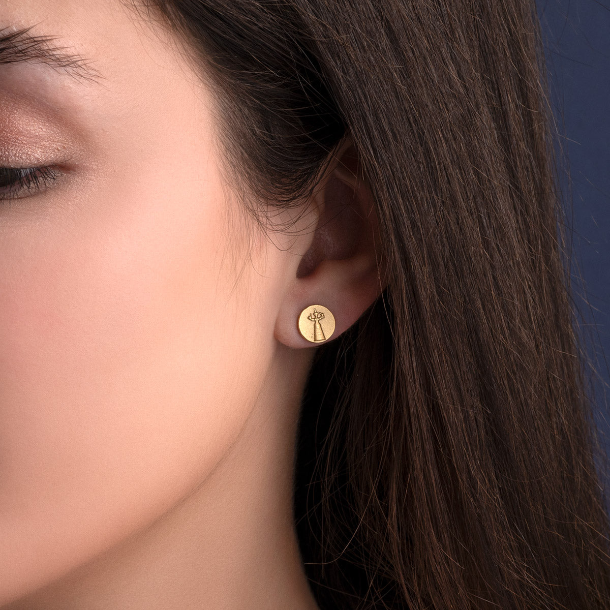 Snake Goddess Stud Earrings - Sterling Silver and Gold Plated