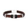 Meander Leather Bracelet – 925 Sterling Silver — Black
