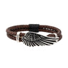 Wing Leather Bracelet - 925 Sterling Silver — Brown