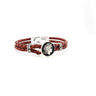 Alexander the Great Leather Bracelet - 925 Sterling Silver — Bordo