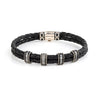 Leather Bracelet with zircon — Black