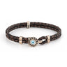 Lucky Eye Leather Bracelet – 925 Sterling Silver — Brown