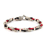 Meander Cord Bracelet – 925 Sterling Silver — Black & Red