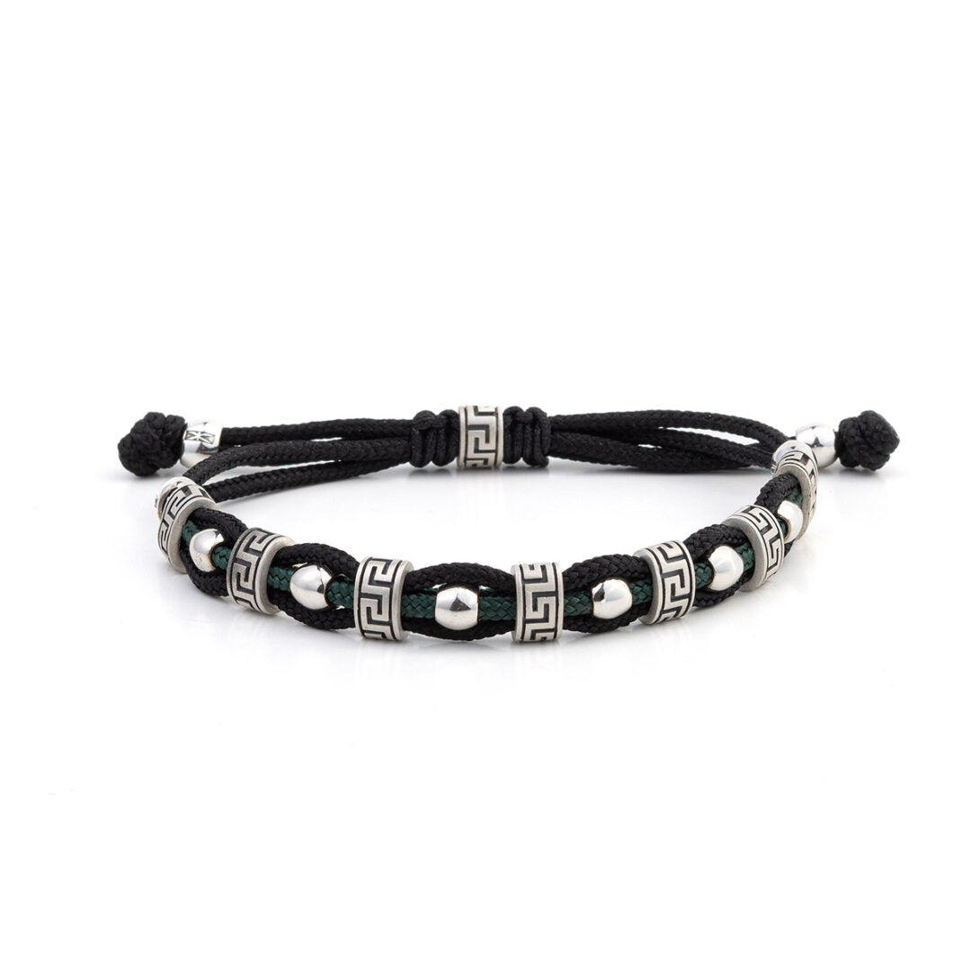 Cord Bracelet with Greek Key Motif