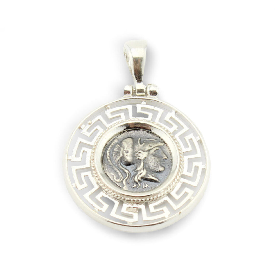 Goddess Athena Coin Pendant - 925 Sterling Silver