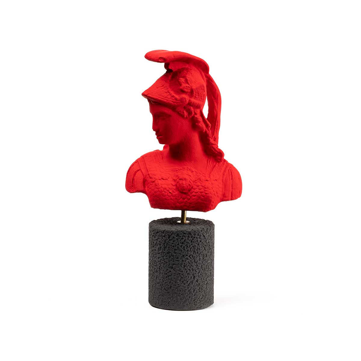 Athena Bust Sculpture – Mythology Inspired Home Decor — Red